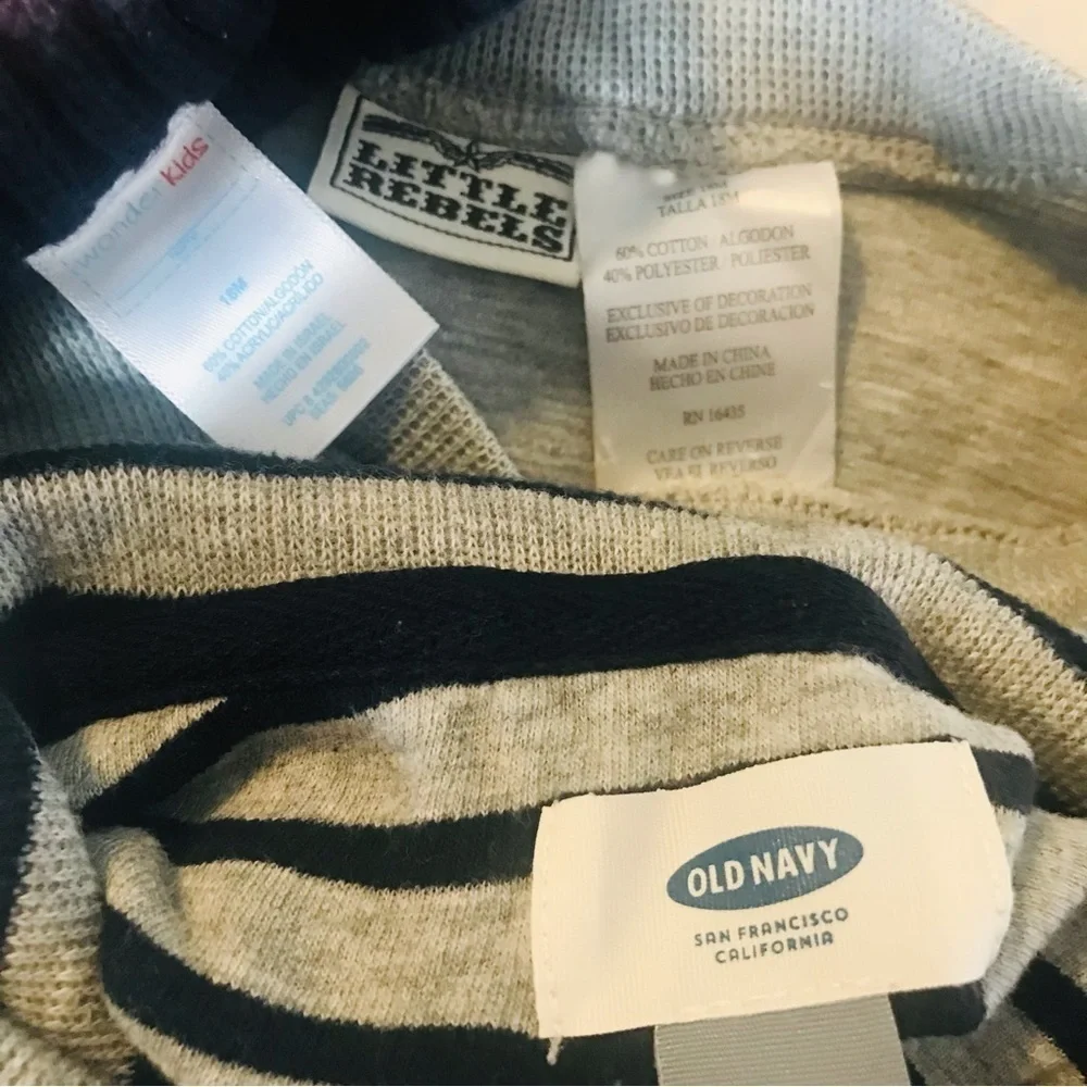 Lot Boys Knit Sweaters Little Rebels Cardigan Old Navy Stripe Sweater size 18 mo